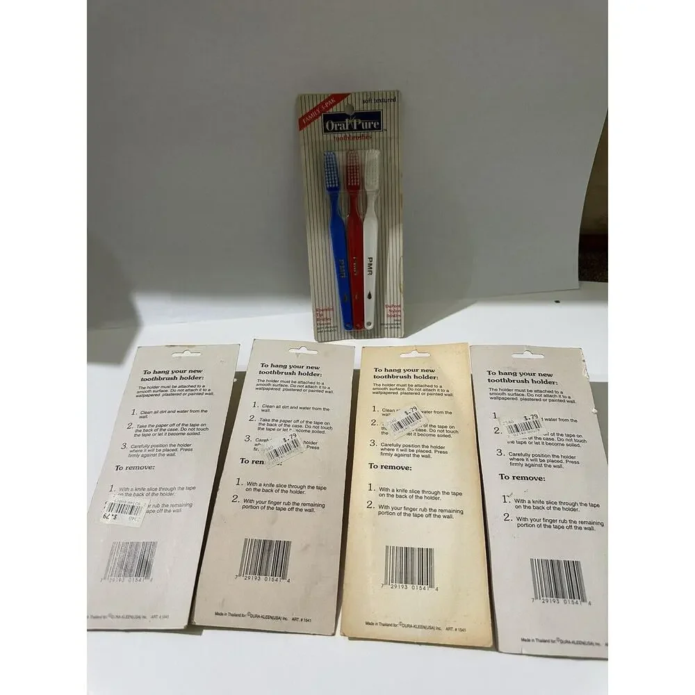 Lot 7 VINTAGE Children’s Toothbrushes Dura Kleen Oral Pure Kids Adult Toothbrush